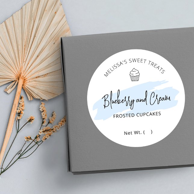 Pegatina Redonda Empaquetado de panadería de acuarela azul claro pa (Subido por el creador)