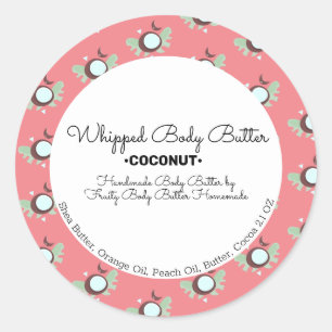 Pegatina Redonda Empaquetado de promoción de marca de la mantequill