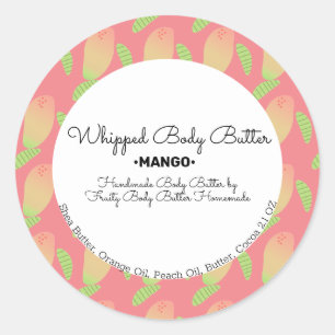 Pegatina Redonda Empaquetado de promoción de marca de mango con man