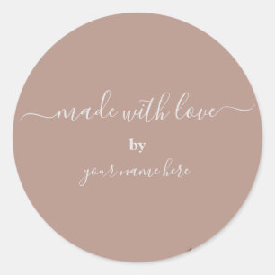 Pegatina Redonda Empaquetado sencillo a mano