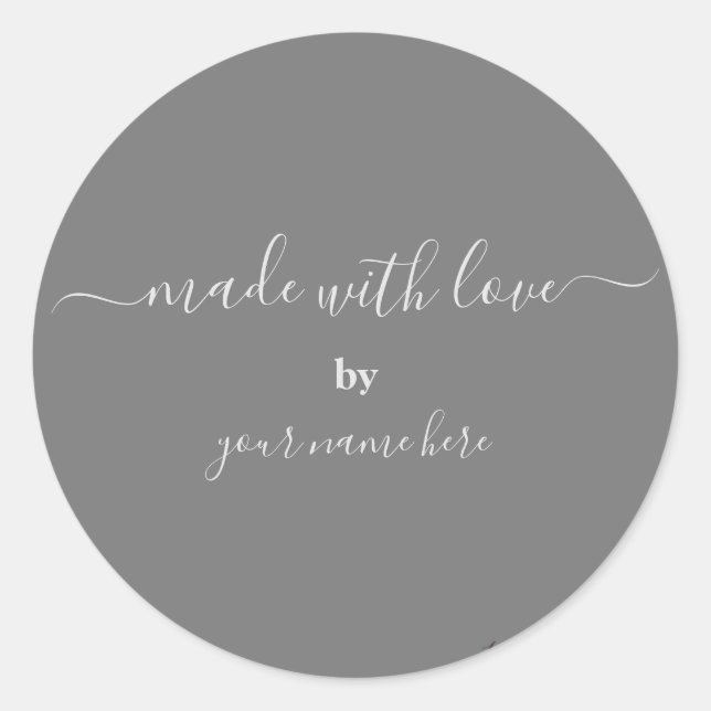 Pegatina Redonda Empaquetado sencillo a mano (Anverso)