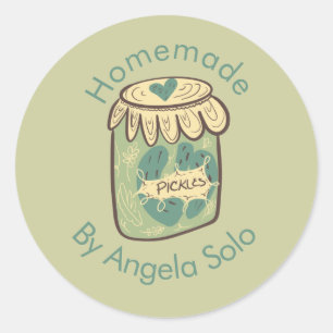 Pegatina Redonda Empaquetamiento de marca de picnic casero