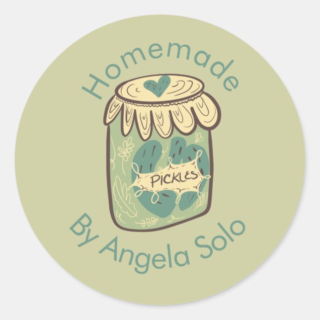 Pegatina Redonda Empaquetamiento de marca de picnic casero (Anverso)