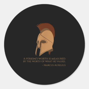 Pegatina Redonda Emperador romano Marcus Aurelius - Filosofía estoi
