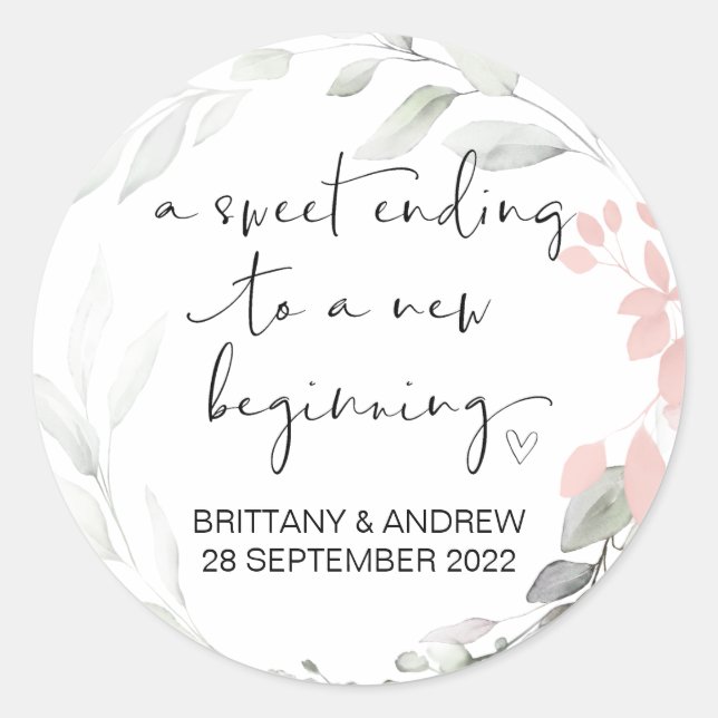 Pegatina Redonda Empieza la mordaza favorita de la boda jam jar dul