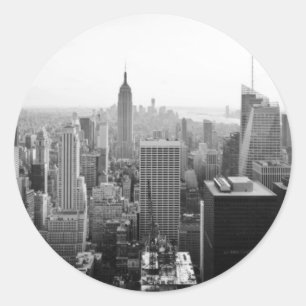 Pegatina Redonda Empire State Building Manhattan