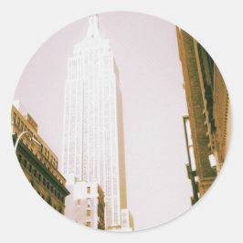 Pegatina Redonda Empire State Building, Nueva York