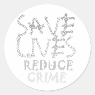 Pegatina Redonda Empoderar el cambio con : Salvar vidas reduce el c