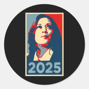 Pegatina Redonda Empoderar la inauguración de 2025 de Kamala Harris
