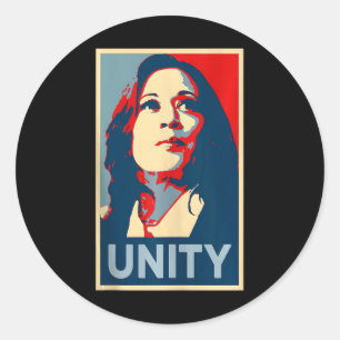Pegatina Redonda Empoderar la unidad Kamala Harris Poster de Espera