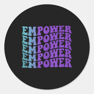 Pegatina Redonda Empower (Empoderamiento, Concienciación sobre Salu