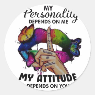 Pegatina Redonda Empowring Lips Influence Your World