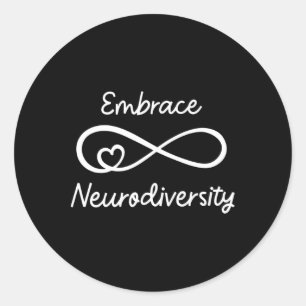 Pegatina Redonda Emprender a la neurodiversidad Autism Sensibilizac