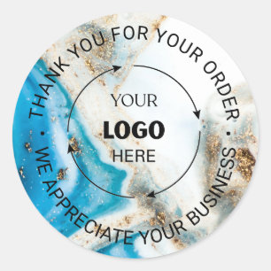 Pegatina Redonda Empresa de logotipos personalizados de negocios ag