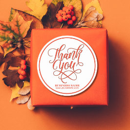 Pegatina Redonda Empresa de negocios Gracias Red | Añadir LOGO