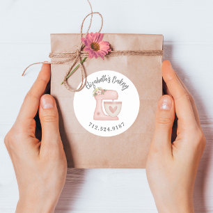 Pegatina Redonda Empresa de panadería de panadería de pastelitos