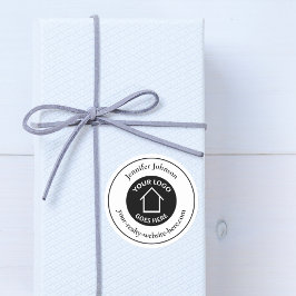 Pegatina Redonda Empresa inmobiliaria añada su Personalizado de log