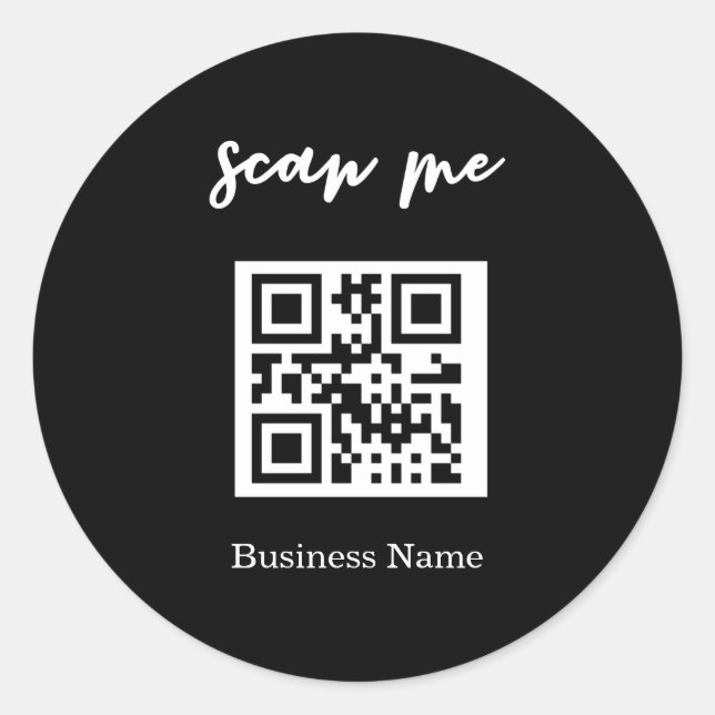 Pegatina Redonda Empresa Personalizado de código QR profesional (Anverso)