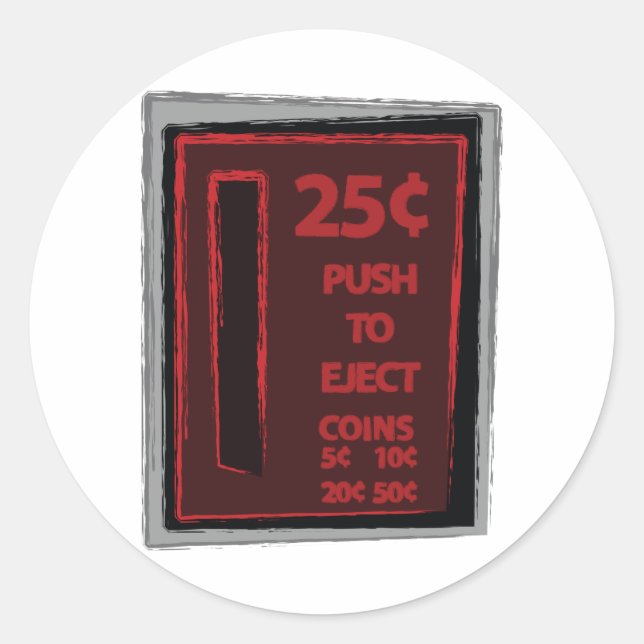 Pegatina Redonda Empujar para eliminar (Anverso)