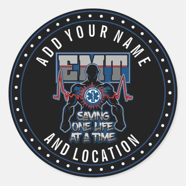 Pegatina Redonda EMT Ahorrar una vida a la vez (Anverso)