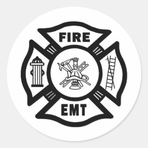 Pegatina Redonda EMT de incendios