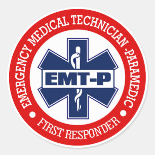 Pegatina Redonda EMT-P (tecnología médica de la emergencia -