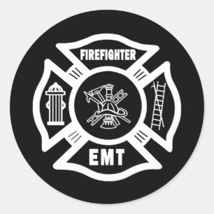 Pegatina Redonda EMT para bomberos