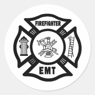 Pegatina Redonda EMT para bomberos