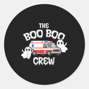 Pegatina Redonda EMT Paramédico EMS Boo Boo Crew Ambulancia Ghost H