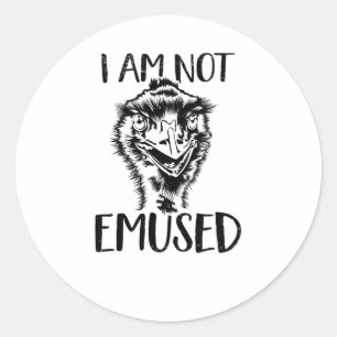 Pegatina Redonda Emu Bird Tread Bird Australia Love Emu