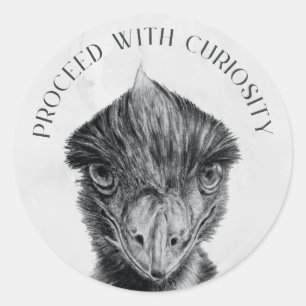 Pegatina Redonda Emu Envelope Seal Sticker Proceder Con Curiosida