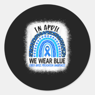 Pegatina Redonda En Abril Usamos Azul - Awa Para La Prevención Del