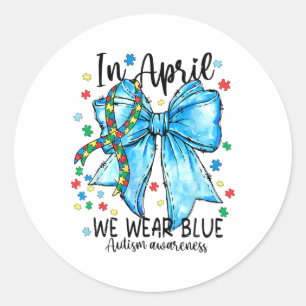 Pegatina Redonda En Abril Usamos El Rompecabezas De Conciencia Del 