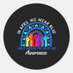 Pegatina Redonda En Abril Usamos La Guay Azul Para Prevenir El Malt