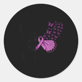 Pegatina Redonda En agosto usamos morado Conciencia sobre sobredosi