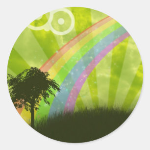 Pegatina Redonda En alguna parte debajo del arco iris