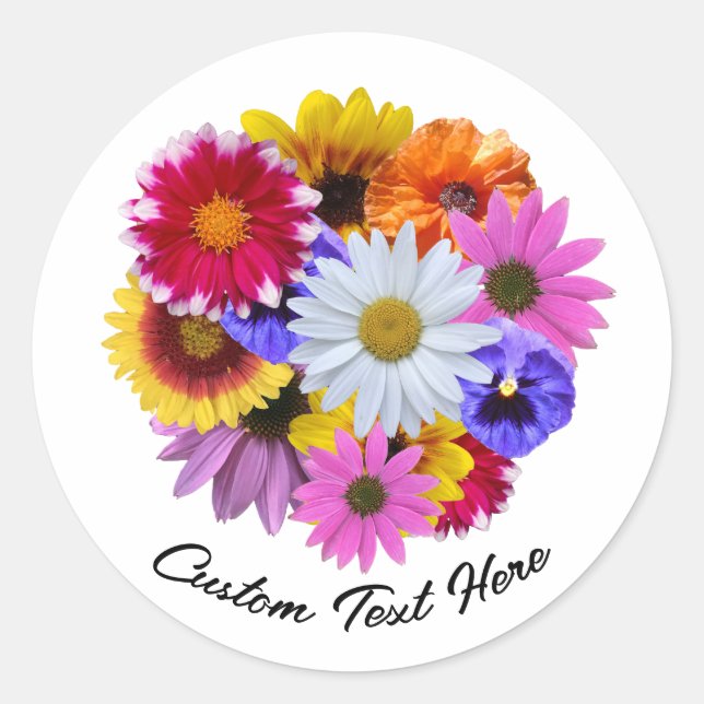 Pegatina Redonda En Bloom - Bouquet floral redondo (Anverso)