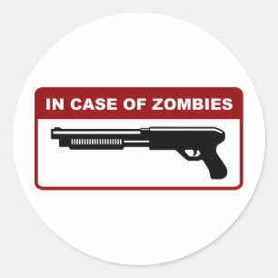 Pegatina Redonda En caso de zombis
