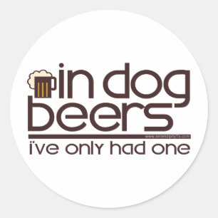 Pegatina Redonda En cervezas de perro......