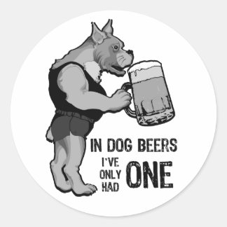 Pegatina Redonda En Cervezas De Perro Para Fondo De Luz