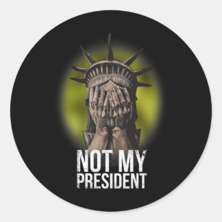 Pegatina Redonda En contra de Trump, no resiste mi presidente Teesh
