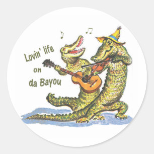 Pegatina Redonda En da Bayou