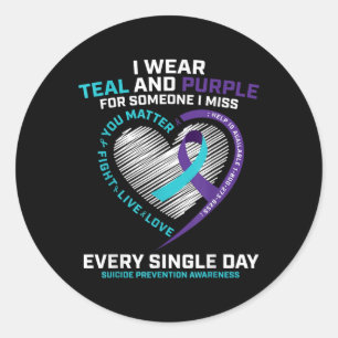 Pegatina Redonda En el amor por la memoria Camisetas de la prevenci