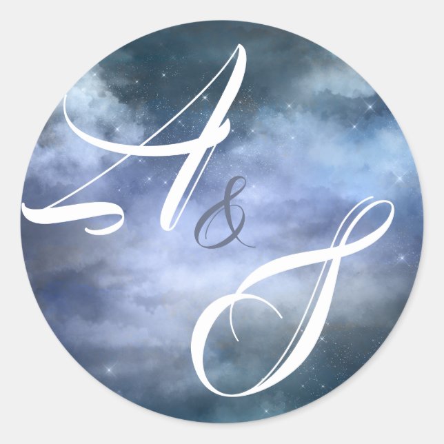 Pegatina Redonda En el Boda Nueve en la Nube (Anverso)