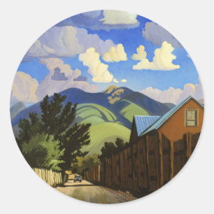 Pegatina Redonda En el camino a Lili's por Alan Heuer