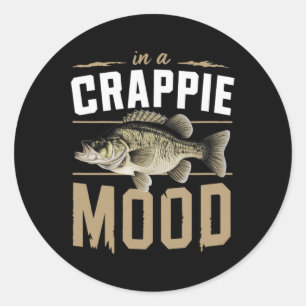 Pegatina Redonda En El Estado De Ánimo De Un Crappie Divertido De P