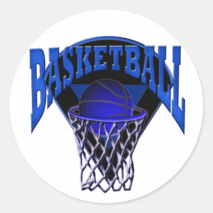 Pegatina Redonda En el Hoop Basketball y en la pizarra