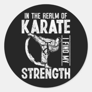 Pegatina Redonda En El Reino De Karate Encuentro Mi Fuerza Karate F