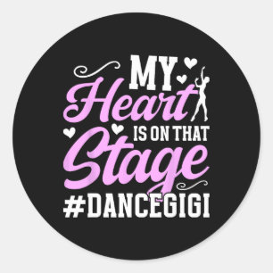 Pegatina Redonda En Ese Escenario Baile Gigi De Una Bailarina Gigi