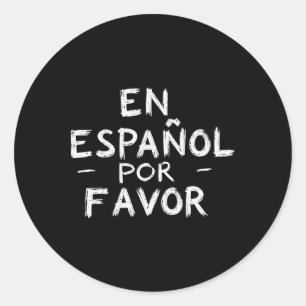 Pegatina Redonda En Español Por Favor Profesor De Español 2